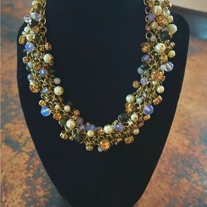 ABS Allen Schwartz Purple and Gold Beaded Necklace. Fun!🤩